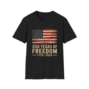 Usa Flag 250 Years Of Freedom Shirt   Distressed Us Flag T Shirt Patriotic 1776 2026 America Anniversary Tee 4th Of July Independence Day
