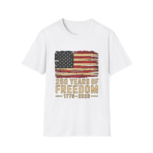 Usa Flag 250 Years Of Freedom Shirt   Distressed Us Flag T Shirt Patriotic 1776 2026 America Anniversary Tee 4th Of July Independence Day