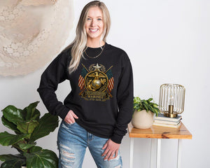 United States Marine Sweatshirt Patriotic Hoodie 250th Marine Birthday Sweater Military Apparel