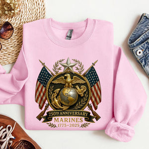 United States Marine Sweatshirt Patriotic Hoodie 250th Marine Birthday Sweater Military Apparel