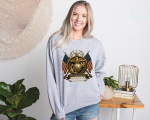 United States Marine Sweatshirt Patriotic Hoodie 250th Marine Birthday Sweater Military Apparel