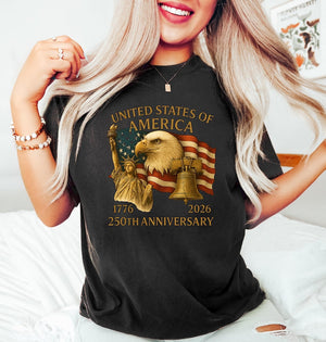 America 250th Anniversary T Shirt Patriot Eagle Statue Of Liberty Shirt 250th Independence Day Shirt Happy 250th Birthday Usa Usa Flag