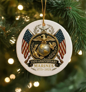 250th Anniversary Marine Ornament 2025 Us Military Veteran Keepsake Patriotic Christmas Ornament Gift For Marine Dad Or Soldier