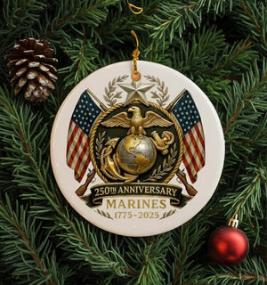 250th Anniversary Marine Ornament 2025 Us Military Veteran Keepsake Patriotic Christmas Ornament Gift For Marine Dad Or Soldier