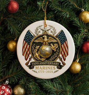 250th Anniversary Marine Ornament 2025 Us Military Veteran Keepsake Patriotic Christmas Ornament Gift For Marine Dad Or Soldier