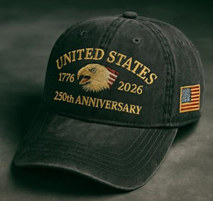 United States 250th Anniversary Dad Hat Embroidered Eagle  Flag Patch  Vintage Wash Strapback Patriotic Gift