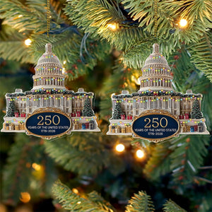 250 Years Anniversary Acrylic Ornament  250 Years United States Of America  Patriotic 1776 2026 Christmas Ornament