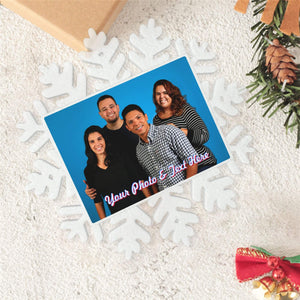 Personalized Christmas Snowflake Ornament with Photo Text
