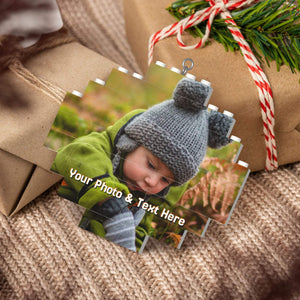 Personalized Christmas Building Bricks Ornaments with Photo for Kids Him Her Family