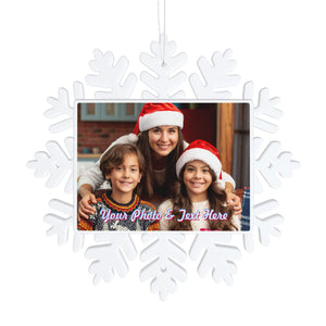 Personalized Christmas Snowflake Ornament with Photo Text