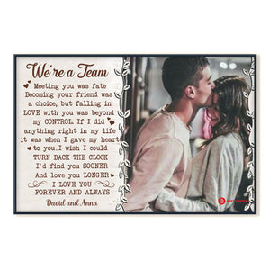 We're a team custom photo Canvas gift for couple