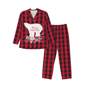 Personalized Christmas Pajamas Sets Red and Black Plaid for Men Holiday Gifts