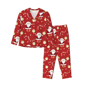 Custom Christmas Santa Pajamas Sets for Women with Name Message as Holiday Gifts