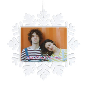 Personalized Christmas Snowflake Ornament with Photo Text