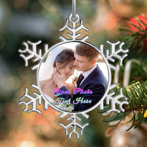 Custom Christmas Tree Snowflake Ornaments with Photo Name as Holiday Gifts Decoration