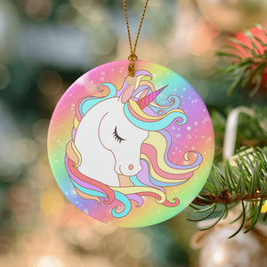 Personalized Christmas Unicron Rainbow Ornaments with Name Holiday Gifts for Her Kids