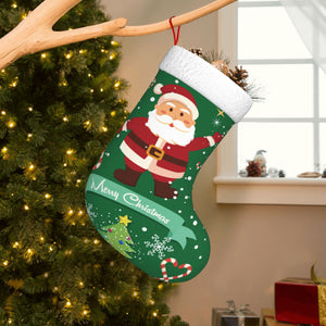 Personalized Christmas Santa Claus Stockings with Name for Kids Family Holiday Gifts Decorations
