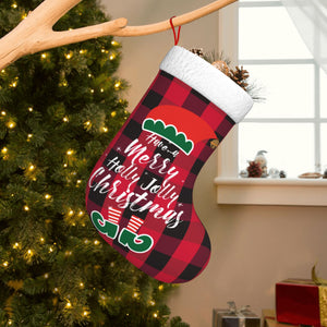 Personalized Christmas Stockings with Name for Kids Family (Red Black Plaid) as Holiday Gifts Decorations