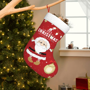 Custom Christmas Santa Stockings with Name for Kids Family Holiday Gifts Decorations