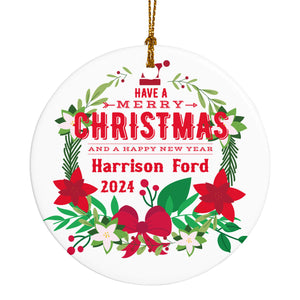Personalized First Chirtmas Ornament with Name for Him Her Family