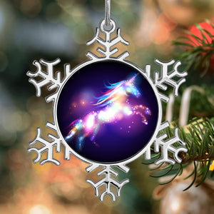 Custom Christmas Tree Snowflake Unicorn Ornaments with Name for Kids Holiday Decoration