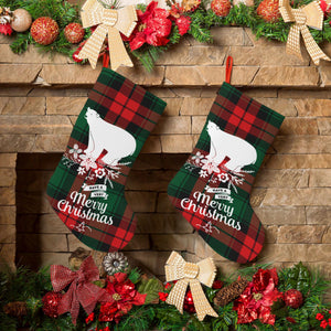 Personalized Christmas Plaid Stockings with Name for Family Kids Her as Holiday Gifts Decorations
