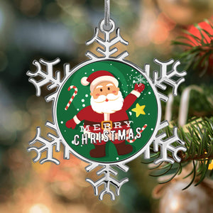 Personalized Christmas Snowflake Ornaments Santa Claus with Name for Family