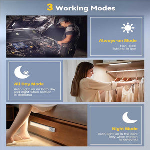 Rechargeable Motion Sensor Light, Magnetic Wireless LED Bar for Closet & Under Cabinet