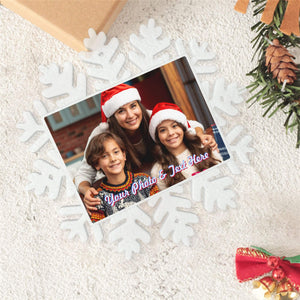 Personalized Christmas Snowflake Ornament with Photo Text