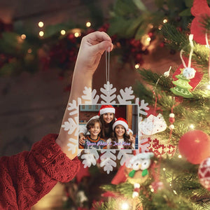 Personalized Christmas Snowflake Ornament with Photo Text
