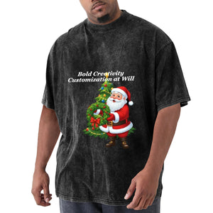 Denim short-sleeved T-shirt