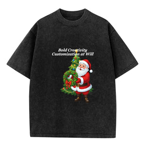 Denim short-sleeved T-shirt