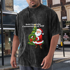 Denim short-sleeved T-shirt