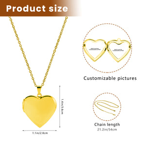 Heart-shaped photo box necklace