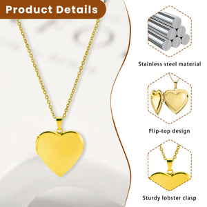 Heart-shaped photo box necklace