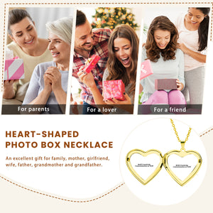 Heart-shaped photo box necklace