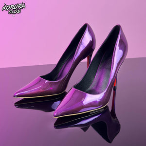 Purple Pointed-Toe Stiletto Heels AH13