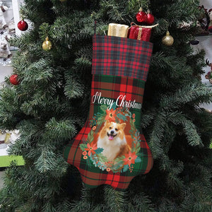 Personalized Christmas Pet Paw Stocking with Photo Name for Dog Cat Pets as Holiday Gifts