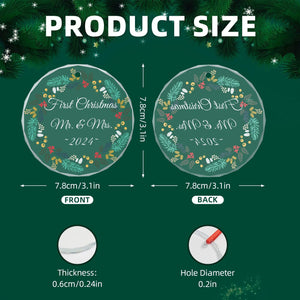 Personalized Mr.&Mrs. Christmas Glass Ornaments for Couples Family Friends