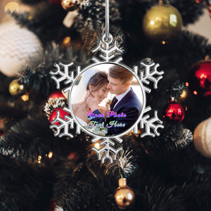 Custom Christmas Tree Snowflake Ornaments with Photo Name as Holiday Gifts Decoration
