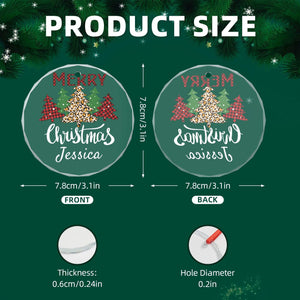 Personalized Merry Christmas Glass Ornaments with Name as Holiday Gifts