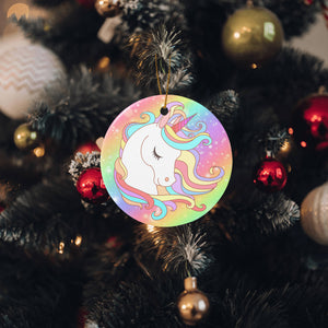 Personalized Christmas Unicron Rainbow Ornaments with Name Holiday Gifts for Her Kids