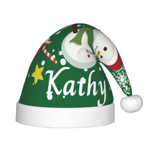Personalized Christmas Hat for Girls Boys Kids with Name (Snowman)