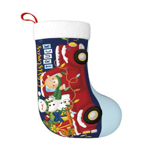 Custom Christmas Stockings with Name for Kids Family (Truck) Holiday Gifts Decorations