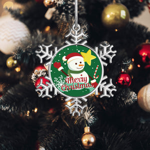 DIY Christmas Snowflake Snowman Ornaments with Name for Family Holiday Gifts