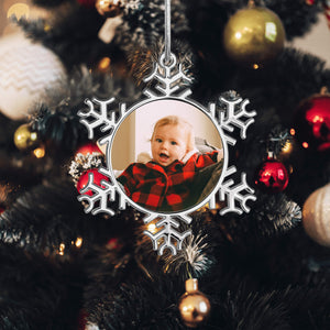 Personalized Christmas Tree Metal Snowflake Ornaments for Kids as Holiday Decoration Gifts