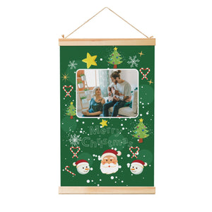 Personalized Wooden Hanging Christmas Santa Posters with Photo Name for Him Her