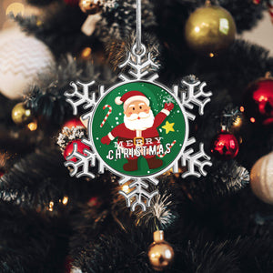 Personalized Christmas Snowflake Ornaments Santa Claus with Name for Family