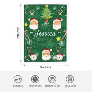 Personalized Christmas baby blanket for girls boys as gifts, Custom baby blankets with name for kids