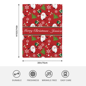 Personalized Christmas baby blanket gifts with name for girls boys newborn todders kids